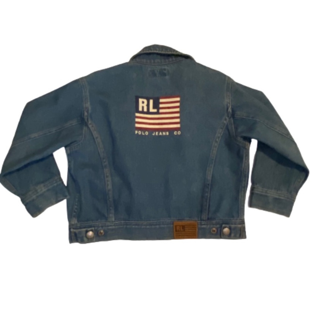 SOLD —— Vintage Ralph Lauren Polo Flag Denim Jacket Kids 5
